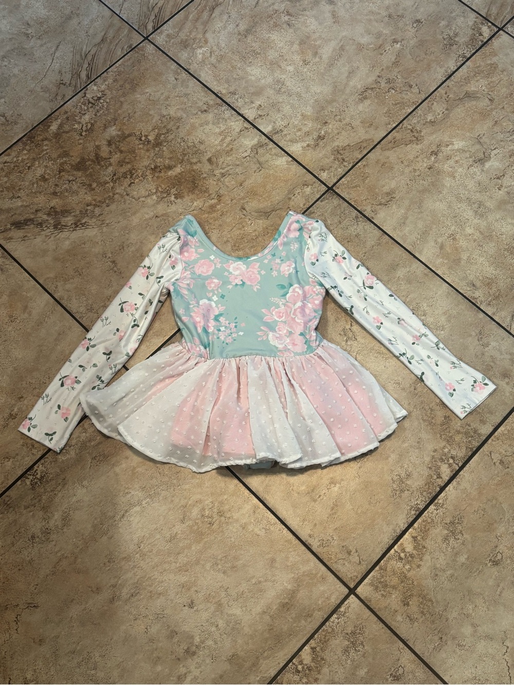 cheeky plum Mint and Pink Floral leotard
